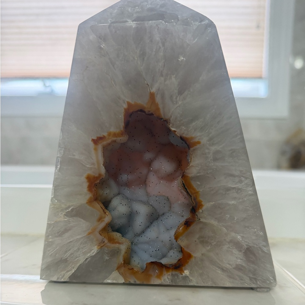 Elegant Crystal Geode Accent Piece